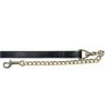 Connemara Leather Lead W/ 24 In. Brass Chain - Black -Horse Supplies Store 27771