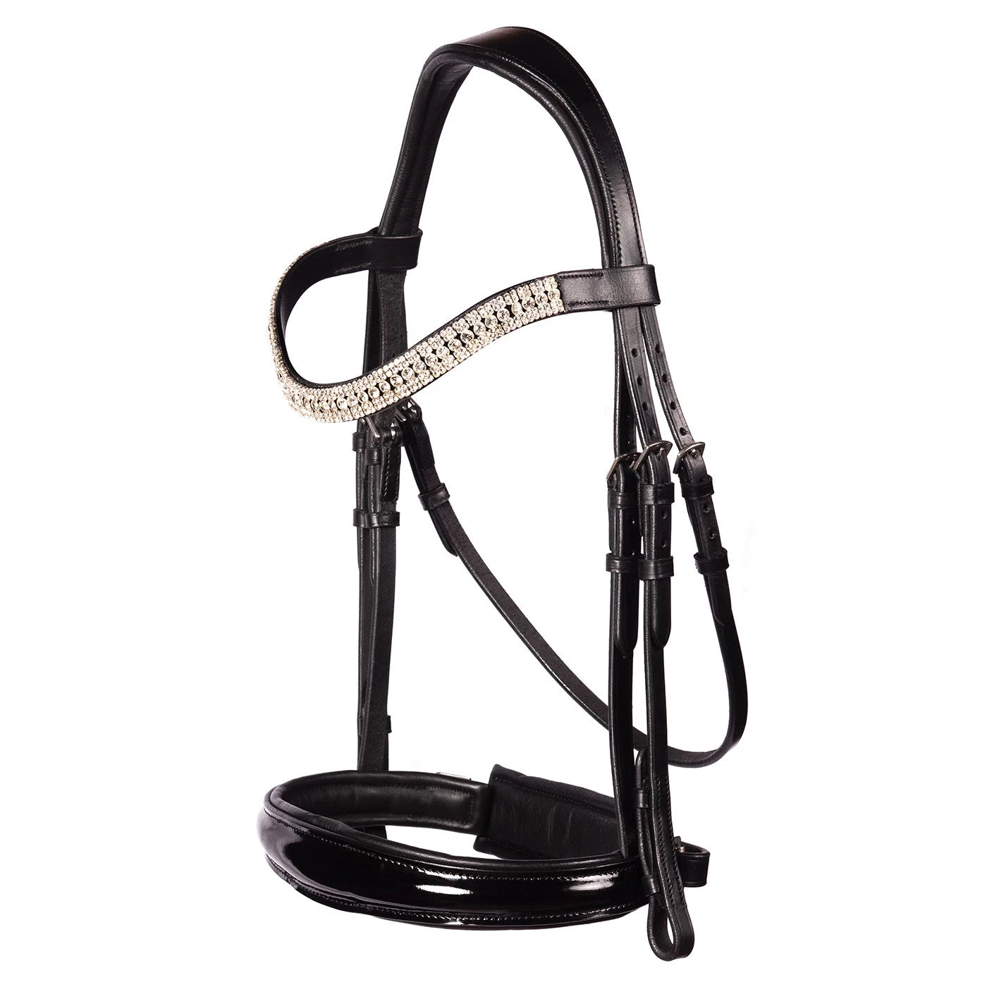 FFE Couture Patent Dressage Snaffle Bridle 7 FFE Couture Patent Dressage Snaffle Bridle - Image 5