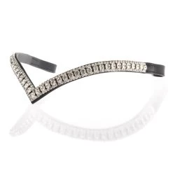 FFE Crystal V Silver Piping Dressage Snaffle Bridle -Horse Supplies Store 64341