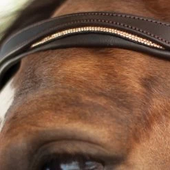 Mondega Natasha Rose Gold Sparkle Bridle -Horse Supplies Store 65766