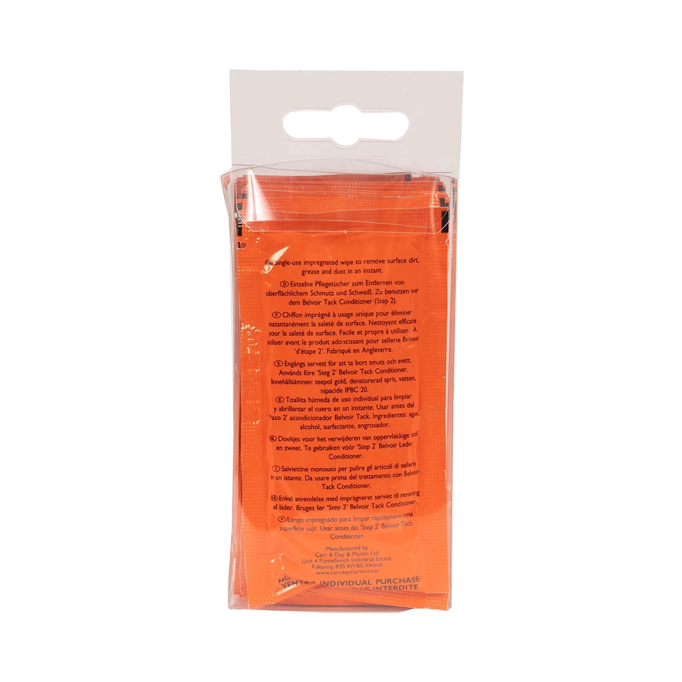 Carr & Day & Martin Belvoir Tack Cleaning Wipes - Pkg Of 15 4 Carr & Day & Martin Belvoir Tack Cleaning Wipes - Pkg Of 15 - Image 2