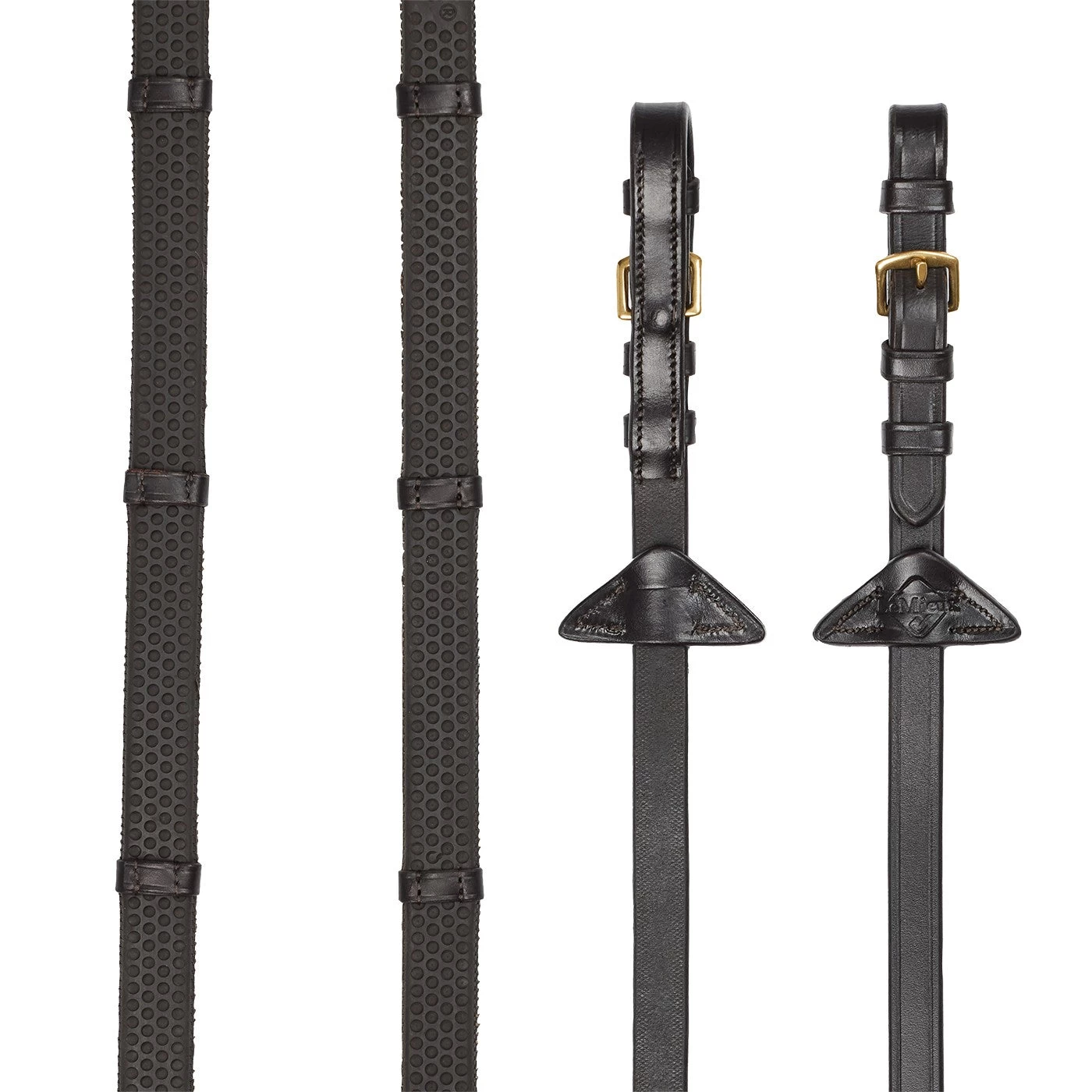 LeMieux Soft Rubber Reins W/ Stoppers 3 LeMieux Soft Rubber Reins W/ Stoppers