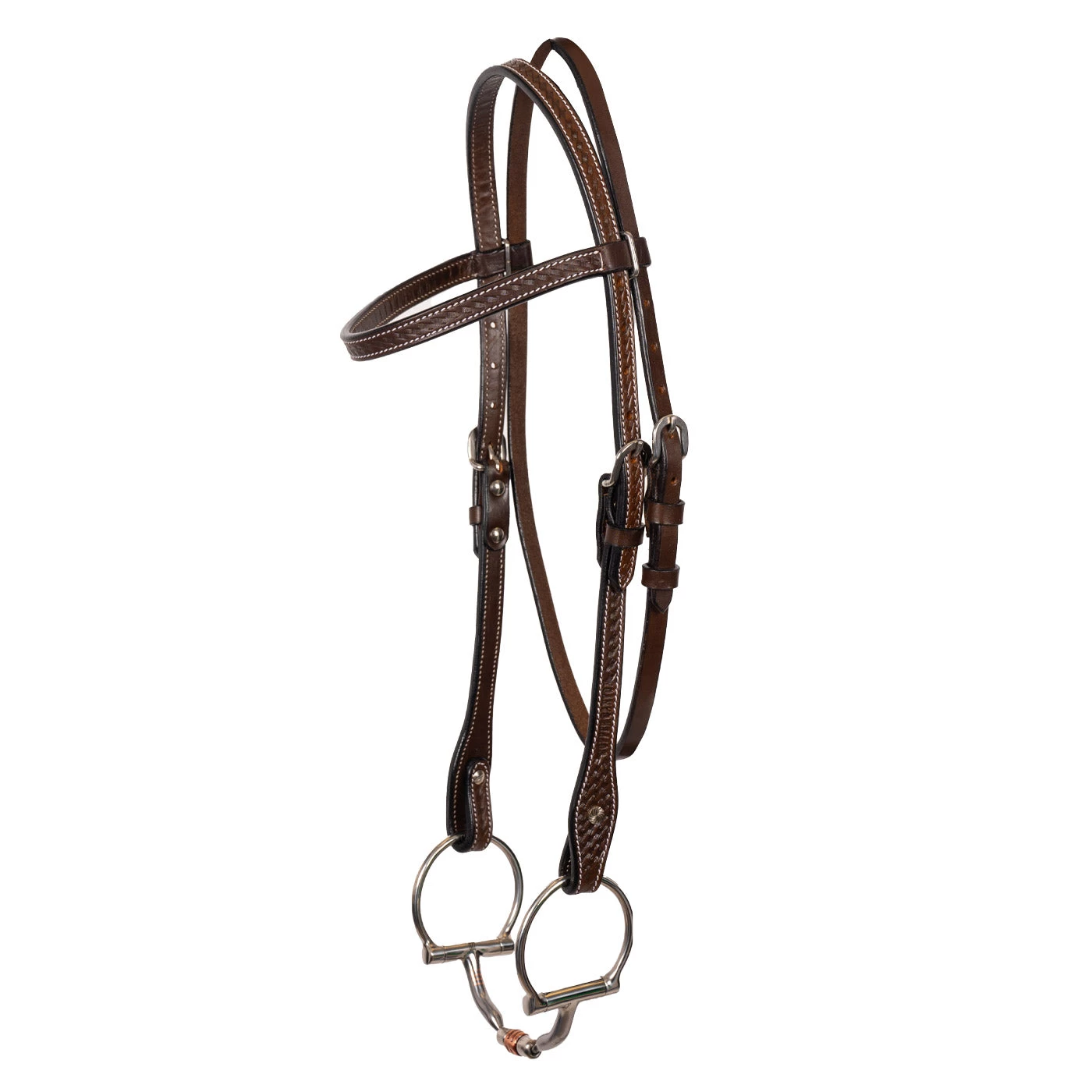 Copper Canyon Basket Tooling Browband Headstall 3 Copper Canyon Basket Tooling Browband Headstall